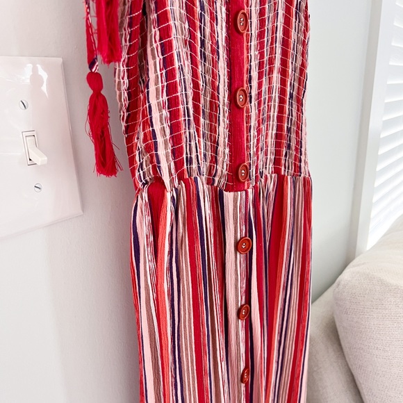 Altard State Smocked Red Dress Sz L - Picture 5 of 6